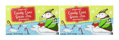 Trader Joe&#39;s Decaffeinated Candy Cane Green Tea - 20 Tea Bags - 2 Pack