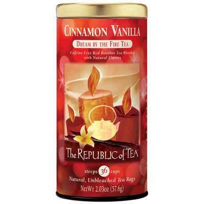 The Republic of Tea - Cinnamon Vanilla, Dream by the Fire Tea, 36 Tea Bags, Caffeine-Free