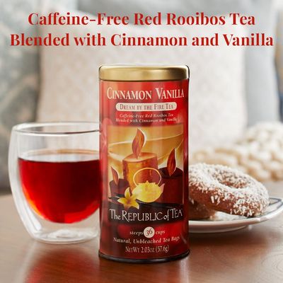 The Republic of Tea - Cinnamon Vanilla, Dream by the Fire Tea, 36 Tea Bags, Caffeine-Free