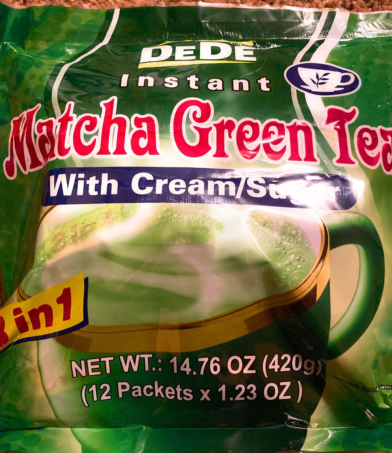 Dede Instant Macha Green Tea with cream and sugar