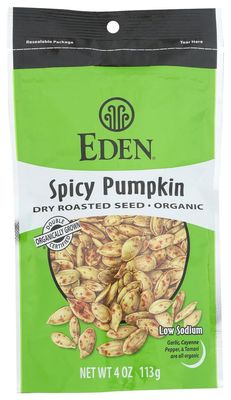 Eden Foods, Organic, Spicy Pumpkin Dry Roasted Seeds, 4 oz (113 g)