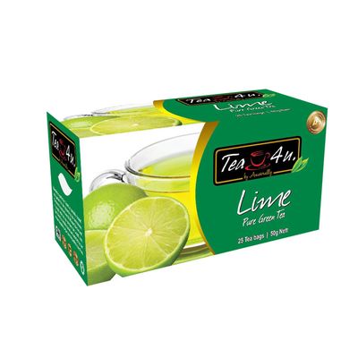 Tea4u Lime Green Tea - Smooth Blend of Lime Flavor - Hand Picked Leaves | Keeps You Hydrated with Refreshing Aroma - 25 Teabags