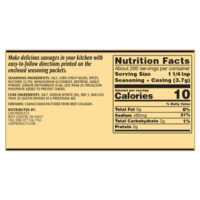 LEM Products Backwoods Pepper Snack Stick Seasoning Kit, Ideal for Wild Game and Domestic Meat, Seasons Up to 20 Pounds of Meat, 1 Pound, 13.5 Ounce Package with Pre-Measured Cure Packet Included