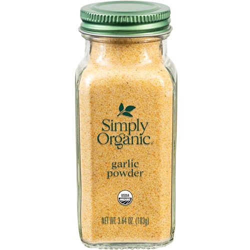 Simply Organic Garlic Powder, 3.64-Ounce Jar, Pure A-Grade Organic Garlic, Dried &amp; Ground, Kosher, No ETO, Non GMO