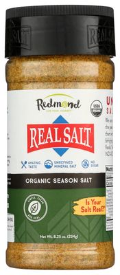 Redmond - Real Salt Seasoning, Natural Unrefined Gluten Free 8.25 Ounce