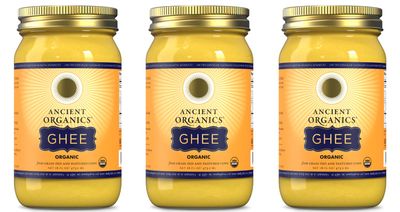 Ancient Organics Ghee, Organic Grass Fed Gluten Free Clarified Ghee Butter with Vitamins &amp; Omegas, Lactose Free, 100% Certified Organic, Kosher, USDA Certified, Made in USA - 16 Fl Oz (Pack of 3)