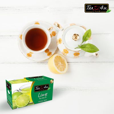 Tea4u Lime Green Tea - Smooth Blend of Lime Flavor - Hand Picked Leaves | Keeps You Hydrated with Refreshing Aroma - 25 Teabags