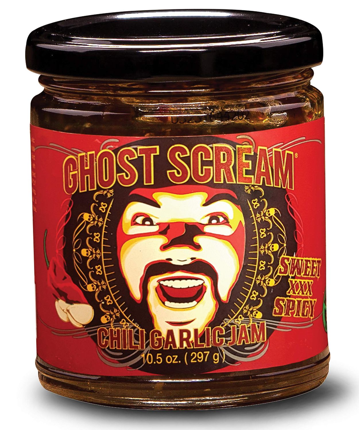 Ghost Scream Hot Sauce - Chili Garlic Jam (Sweet, Spicy &amp; Smoky) - This Award Winning Recipe (from a World Renowned Chef) Combines Fresh Ghost Chili Peppers, Fiery Red Jalapenos &amp; Garlic. (10.5 Oz.)