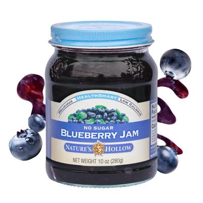 Nature&#39;s Hollow Blueberry Jam: Sugar Free Jam and Preserves, Low Cal, Non GMO, Keto Jam, Vegan, Gluten Free, and Diabetic Friendly - Sugar Free Jelly - 10oz