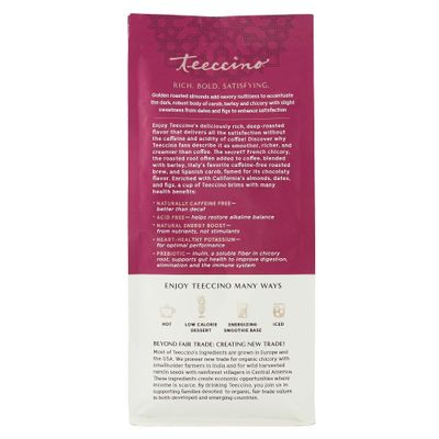 Teeccino Orange Chicory Coffee Alternative - Ground Herbal Coffee Thats Prebiotic, Caffeine Free & Acid Free, Light Roast, 11 Ounce (Pack of 3)