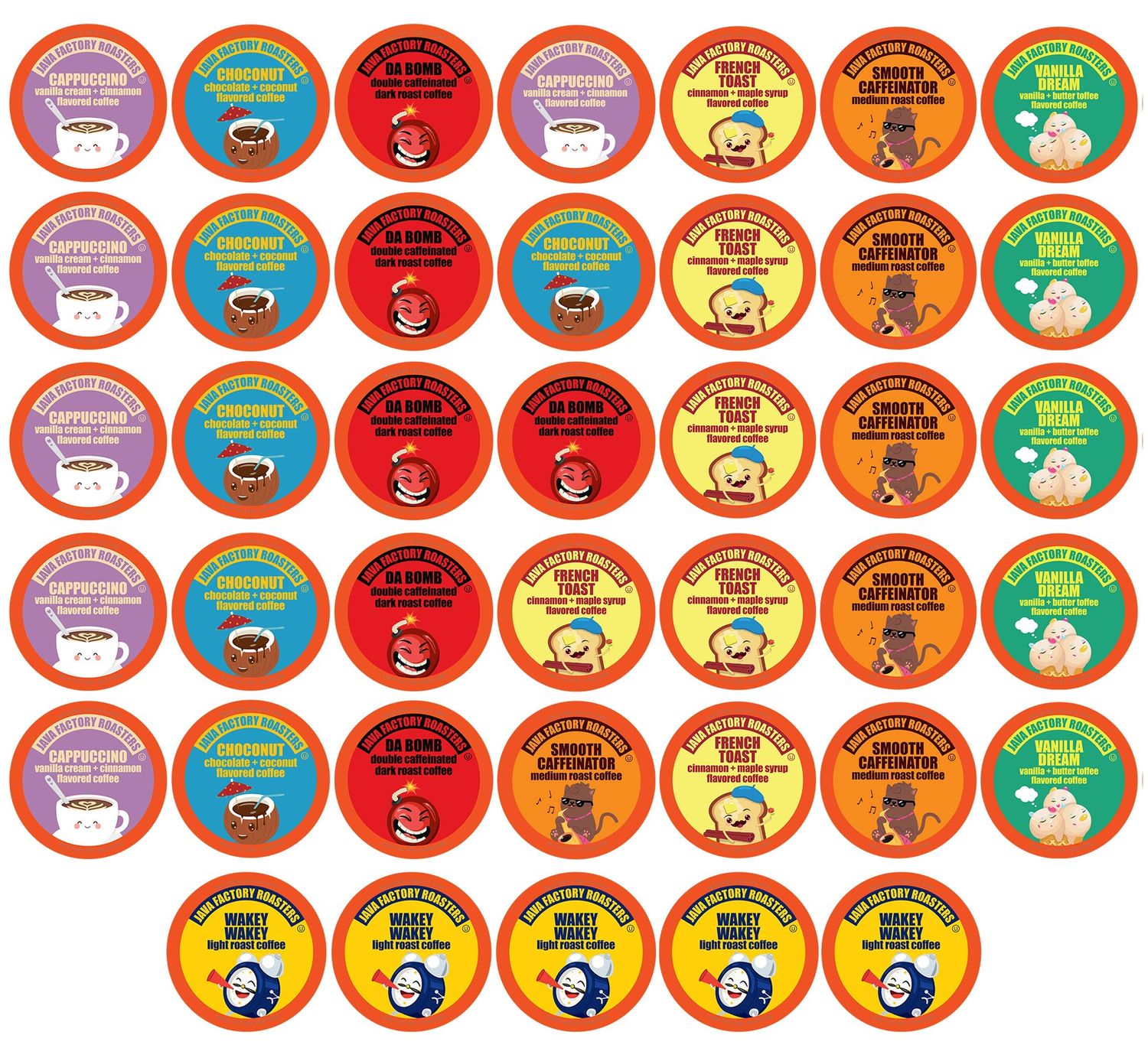 Java Factory Assorted Variety Pack Coffee Pods Compatible with Keurig Coffee Machine, 40 Count