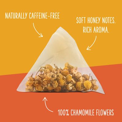 Two Leaves and a Bud Organic Chamomile Herbal Tea Bags, Naturally Caffeine Free, Whole Leaf Chamomile Tea in Compostable Sachets, 15 Count (Pack of 1)