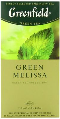 Greenfield Green Melissa Green Tea Fruit &amp; Herbal Collection 25 Teabags The Execptional Freshness Of Tea Is Guranteed By The Special Foil Sachet