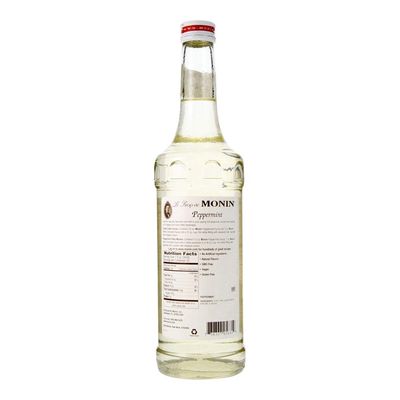 Monin - Peppermint Syrup, Cool Mint Flavored Syrup, Coffee Syrup, Natural Flavor Drink Mix, Simple Syrup for Cocoas, Mochas, Smoothies, Sodas, & More, Gluten-Free, Non-GMO, Clean Label (750 ml)