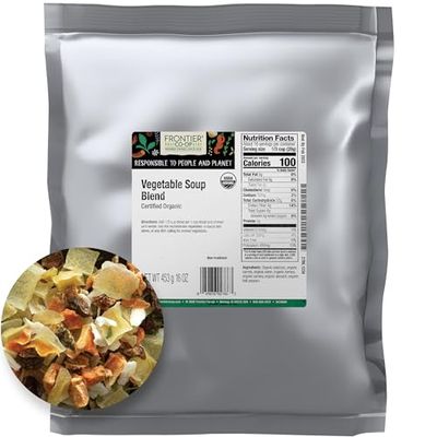 Frontier Co-op Organic Vegetable Soup Blend 1lb - Low Sodium Soup Mix, Dehydrated Veggies and Parsley - Dried Vegetables for Soup, Ramen, Stew
