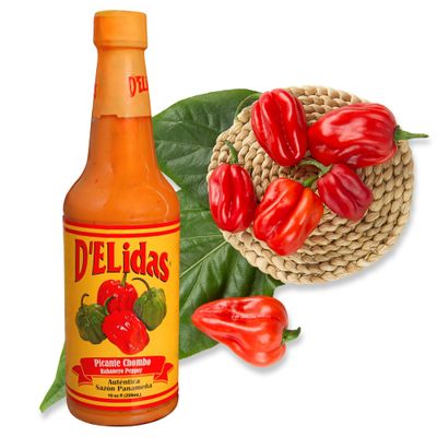 D&#39;ELidas Habanero Hot Sauce, Natural Habanero Pepper Hot Sauce, Chombo Picante Sauce #1 in Panama, Non-GMO, Keto Friendly Food Habanero Sauce, 10 Fl Oz (Pack of 1)