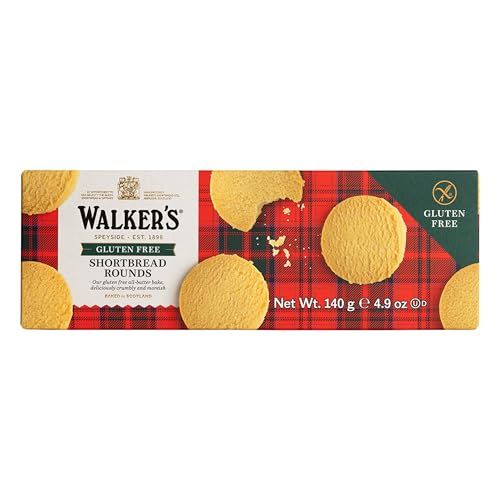 Walker's Shortbread Gluten Free Rounds, Pure Butter Shortbread Cookies, 4.9 Oz Box