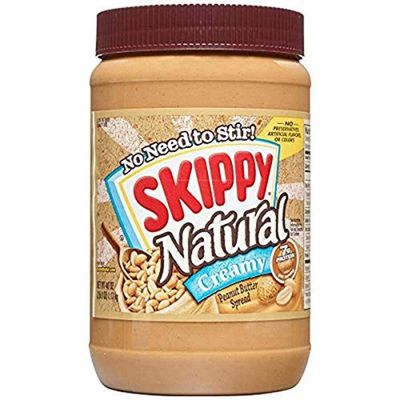 SKIPPY Natural Creamy Peanut Butter, 7 g Protein Per Serving, 40 Ounce (8 Pack)