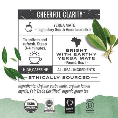 Numi Organic Mat Lemon Tea, 18 Tea Bags, Yerba Mate With Green Tea &amp; Lemon Myrtle, Caffeinated (Packaging May Vary)