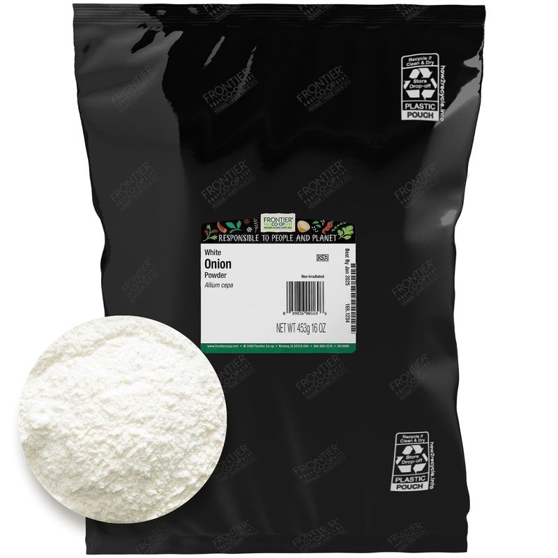 Frontier Co-op Onion, White Powder, Kosher | 1 lb. Bulk Bag | Allium cepa