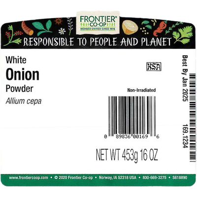 Frontier Co-op Onion, White Powder, Kosher | 1 lb. Bulk Bag | Allium cepa