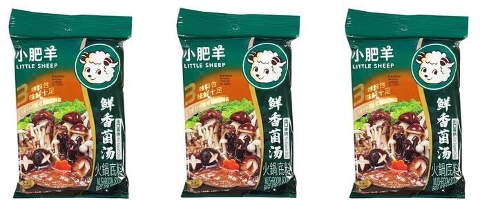 Little Sheep Mongolian Hot Pot Soup Base (3 Packs, Mushroom)