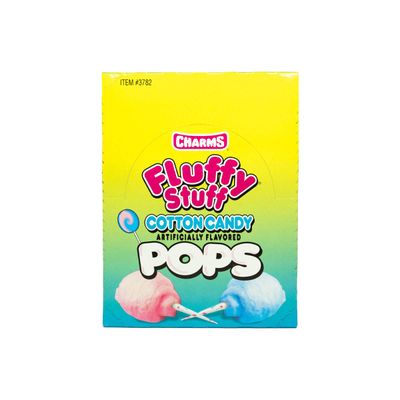 Fluffy Stuff Cotton Candy Pops (48 Count Box of 0.62 Oz), 29.76 Oz