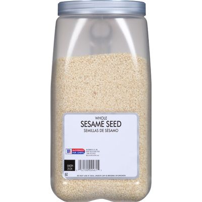 McCormick Culinary Whole Sesame Seeds, 5 lb - One Bulk 5 Pound Container of Whole Sesame Seeds Perfect for Stir-Fries, Sushi, Noodle Dishes, and Coatings for Meat and Fish