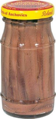 Roland Anchovy Fillets/Olv Oil-Jars, 4.2-Ounce Glass bottle(Pack of 6)