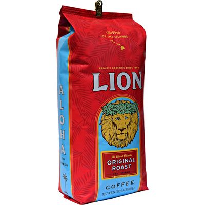 Lion Coffee Classic Original Whole Bean Coffee, Medium Roast, A Taste of Aloha - 24 Ounce Bag