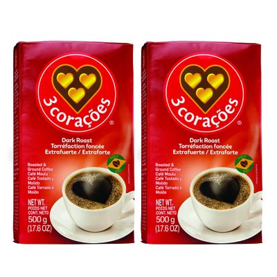 3 CORAES Extra Forte Brazilian Ground Coffee - Dark Roast Coffee - 35 Ounce | Pack of 2 - Ground Coffee Dark Roast - Dark Roast - Dark Roast Ground Coffee