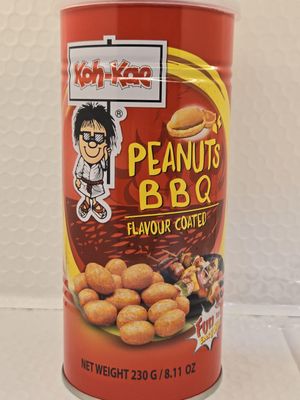 Koh-kae Snack Peanuts Bar-b-q Flavor Coated, product from Thailand, 230g. (8.11oz.)/can