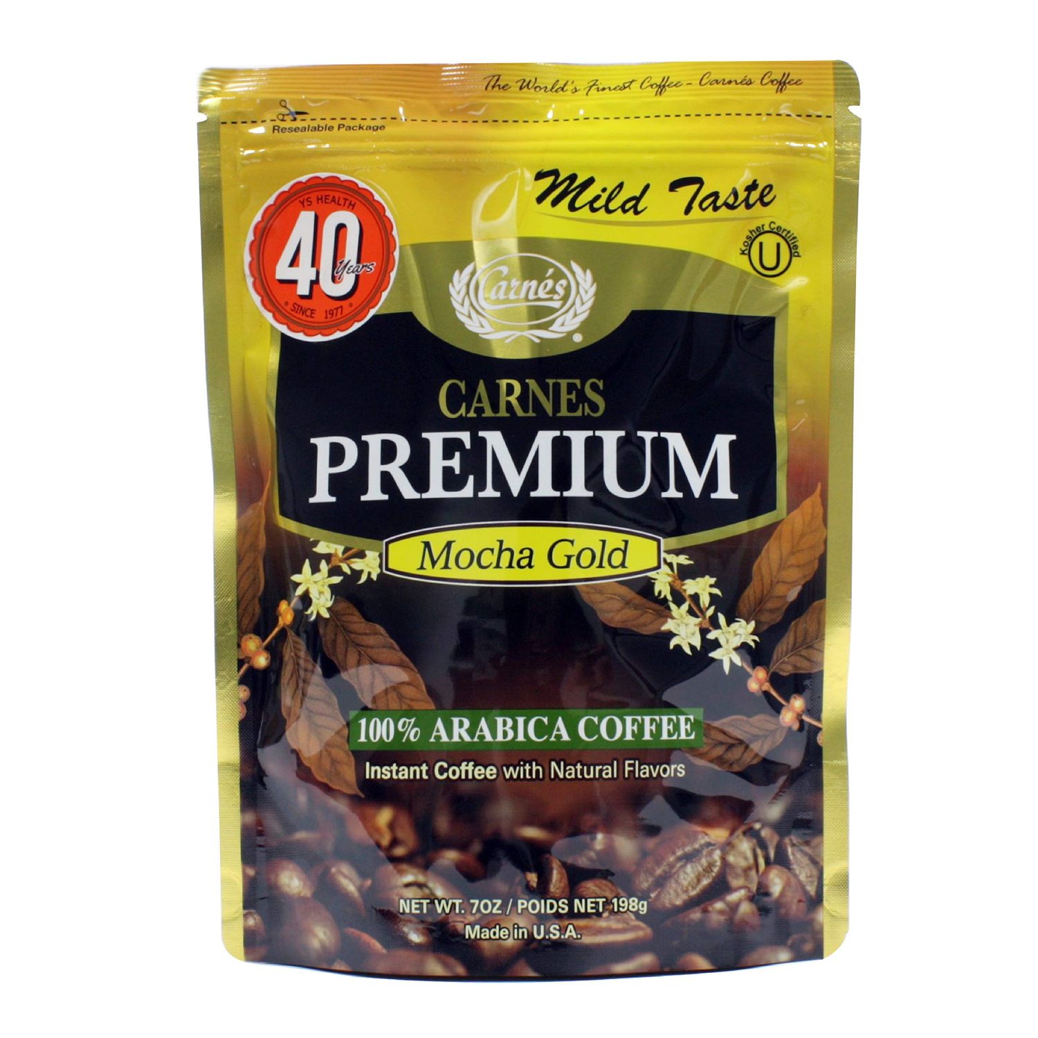 Carnes Premium Instant Coffee 100% Arabica Coffee (Mocha, 7oz_1 pack)