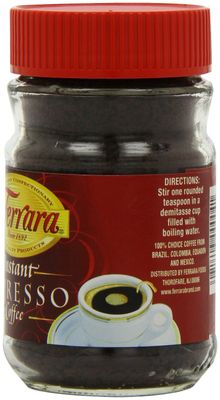 Ferrara Instant Espresso Coffee, 2-Ounce Glass Jars (Pack of 6)