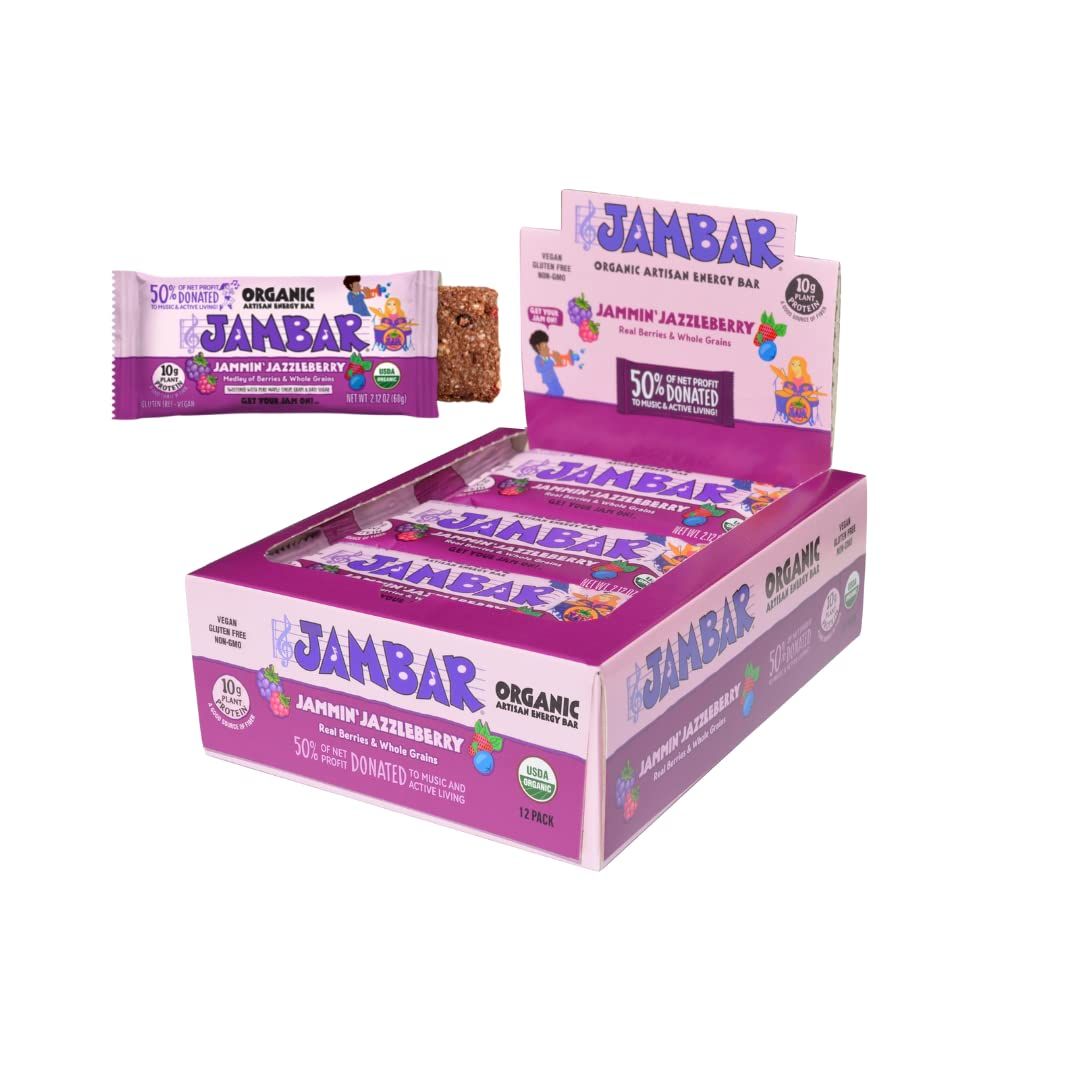 JAMBAR Organic Artisan Energy Bar (Jammin&#39; Jazzleberry - 12 Pack)