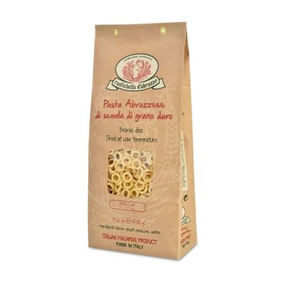 Rustichella d&#39;Abruzzo Anellini - Classic Italian Small Pasta - Perfect for Soups - Artisan Crafted in Abruzzo