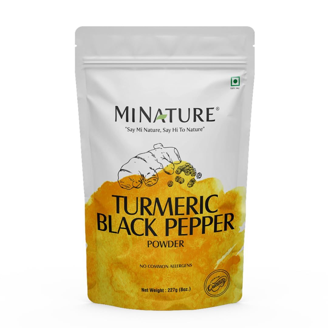 minature Turmeric Black Pepper Powder, Curcuma Longa with Piper nigrum,Vegan, Gluten-Free, Non-GMO 227 Gram, 0.5 lb