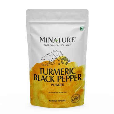 minature Turmeric Black Pepper Powder, Curcuma Longa with Piper nigrum,Vegan, Gluten-Free, Non-GMO 227 Gram, 0.5 lb