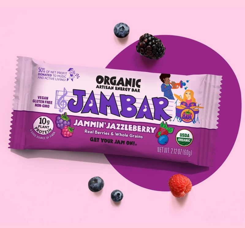 JAMBAR Organic Artisan Energy Bar (Jammin' Jazzleberry - 12 Pack)