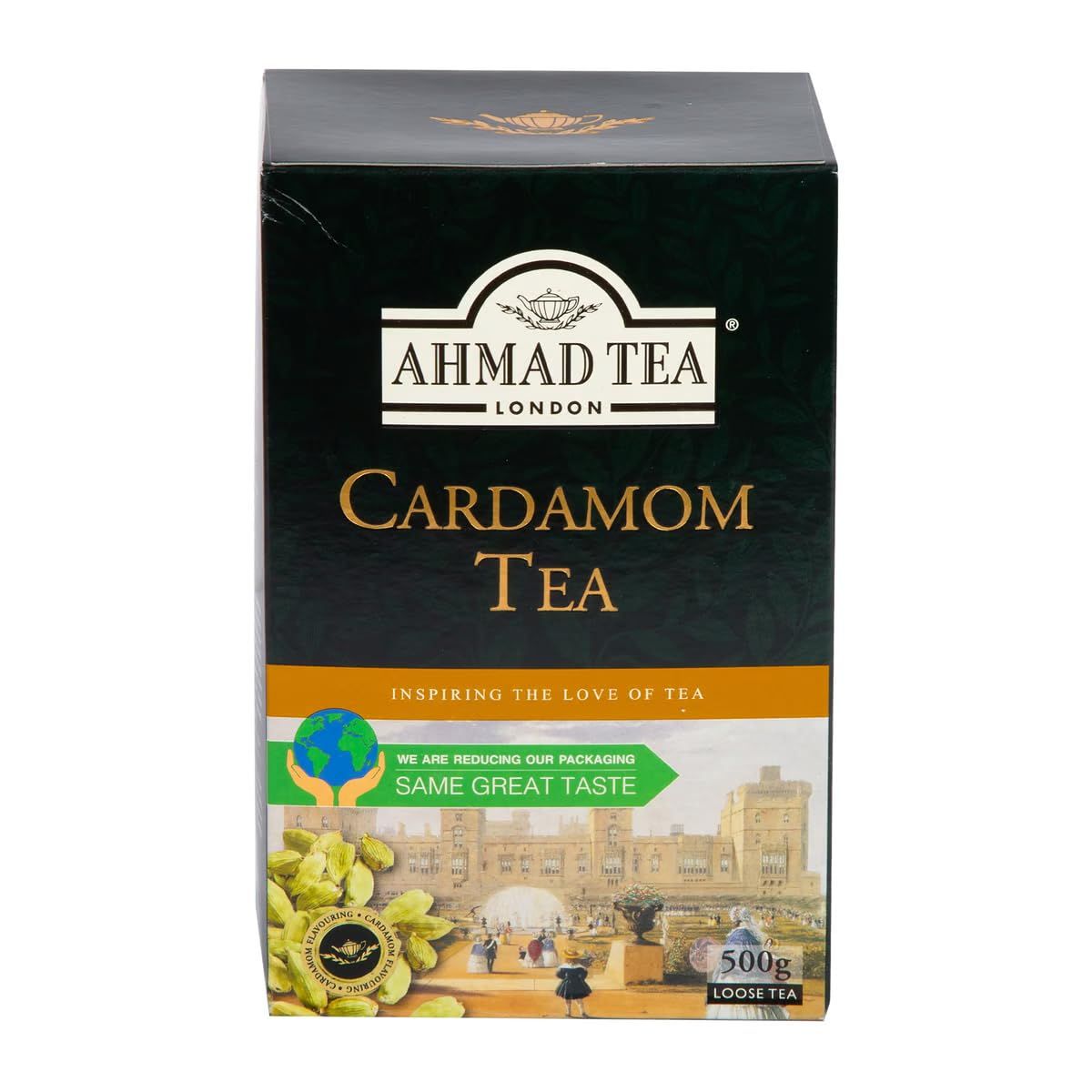 Ahmad Tea Black Tea, Cardamom Loose Leaf, 454g - Caffeinated &amp; Sugar-Free