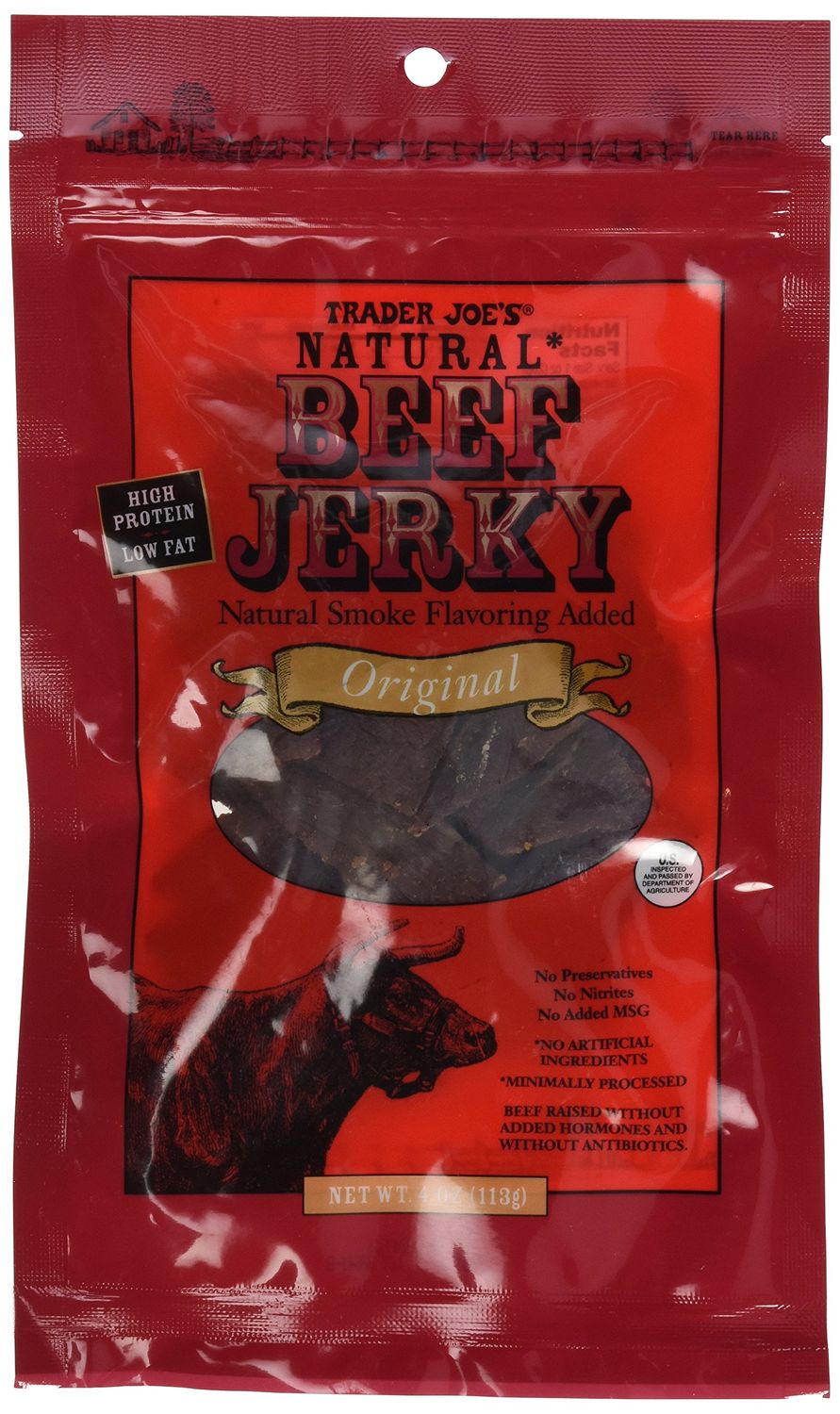 Trader Joe&#39;s Natural Beef Jerky Original Flavor 4 Ounce Package (Original)