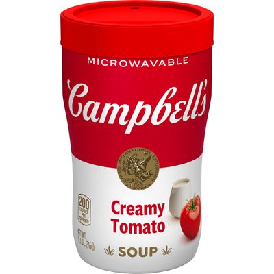 Campbell&#39;s Sipping Soup, Creamy Tomato Soup, 11.1 Ounce Microwavable Cup