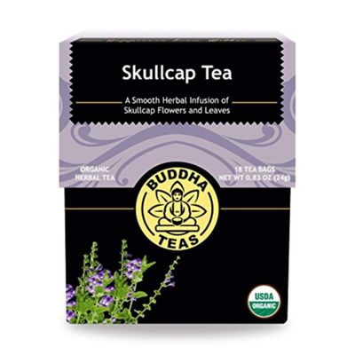 Buddha Teas - Organic Skullcap Tea - Herbal Tea - For Health &amp; Wellbeing - With Antioxidants &amp; Minerals - Clean Ingredients - Caffeine Free - OU Kosher &amp; Non-GMO - 18 Tea Bags (Pack of 1)