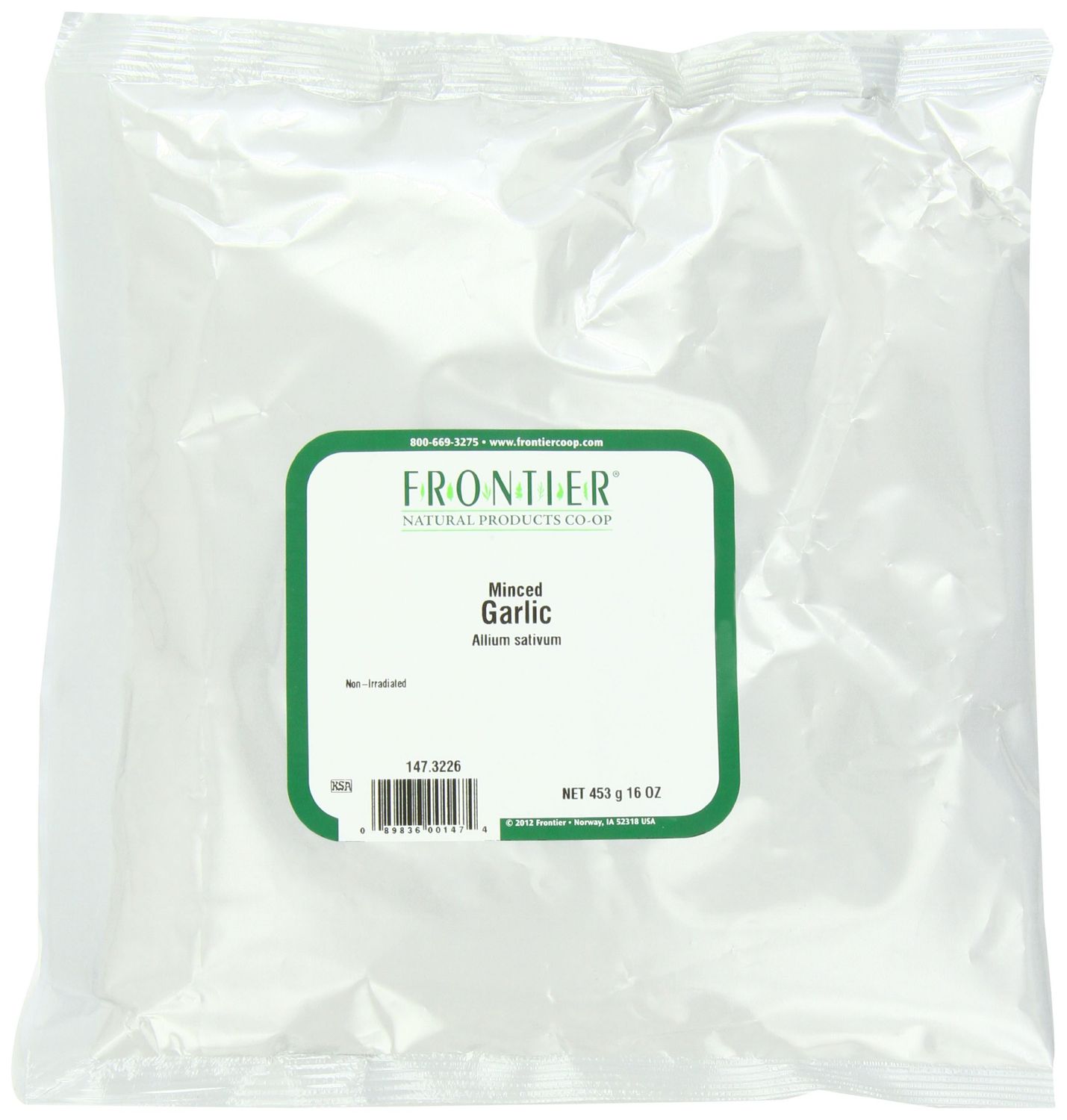 Frontier Co-op Minced Garlic, 1-Pound Bulk Bag, Aromatic and Flavorful, Great For Savory Dishes