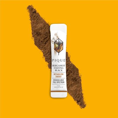 Pique Bergamot Black Tea Crystals - Support Healthy Digestion and Metabolism, High Caffeine Fasting Tea for Energy - 28 Single Serve Sticks (Pack of 1)