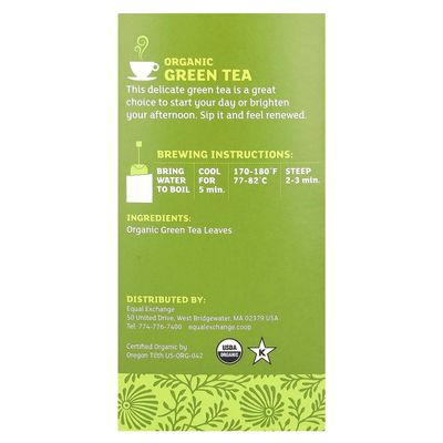 Equal Exchange Organic Green Tea, 20 Tea Bags, 1.41 oz (40 g)