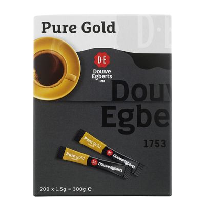 Douwe Egberts Pure Gold Instant Coffee Sticks, 200x1.5g, 200 portions