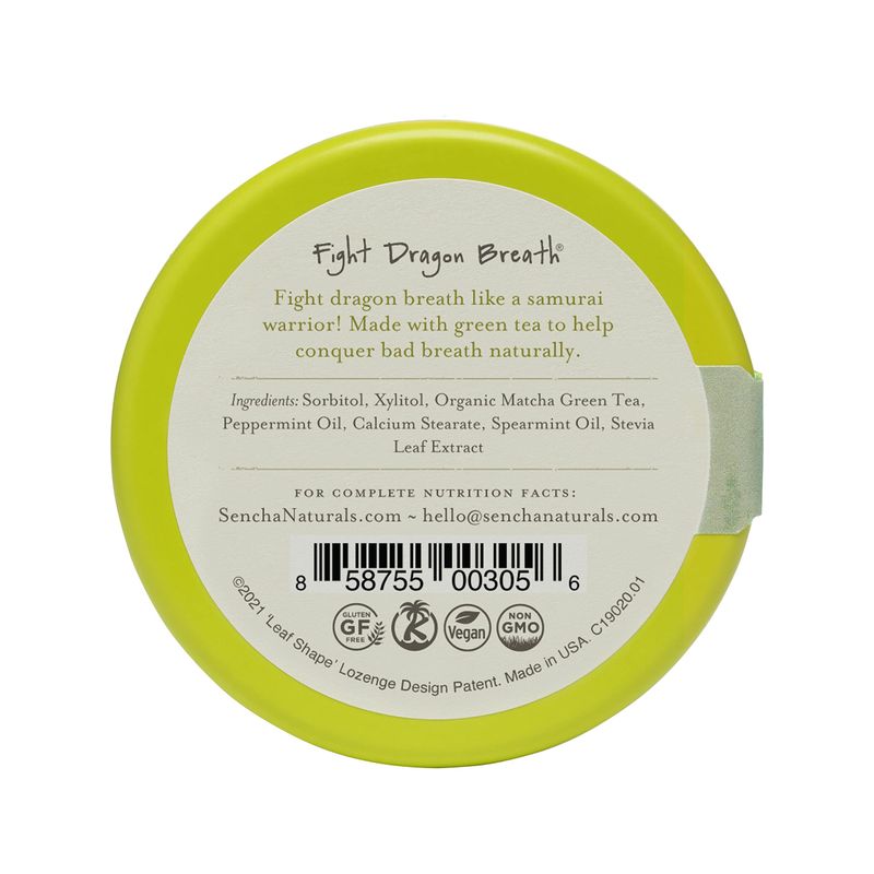SEN CHA Naturals Green Tea Mints, Sugar-Free Breath Mints, Made With Organic Japanese Matcha Green Tea, Gluten-Free, Sugar-Free, Vegan &amp; Keto-Friendly Mints, Moroccan Mint, 1.2oz (1 Pack)