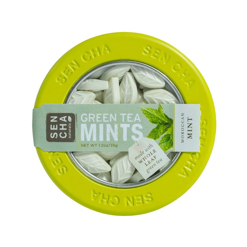 SEN CHA Naturals Green Tea Mints, Sugar-Free Breath Mints, Made With Organic Japanese Matcha Green Tea, Gluten-Free, Sugar-Free, Vegan &amp; Keto-Friendly Mints, Moroccan Mint, 1.2oz (1 Pack)