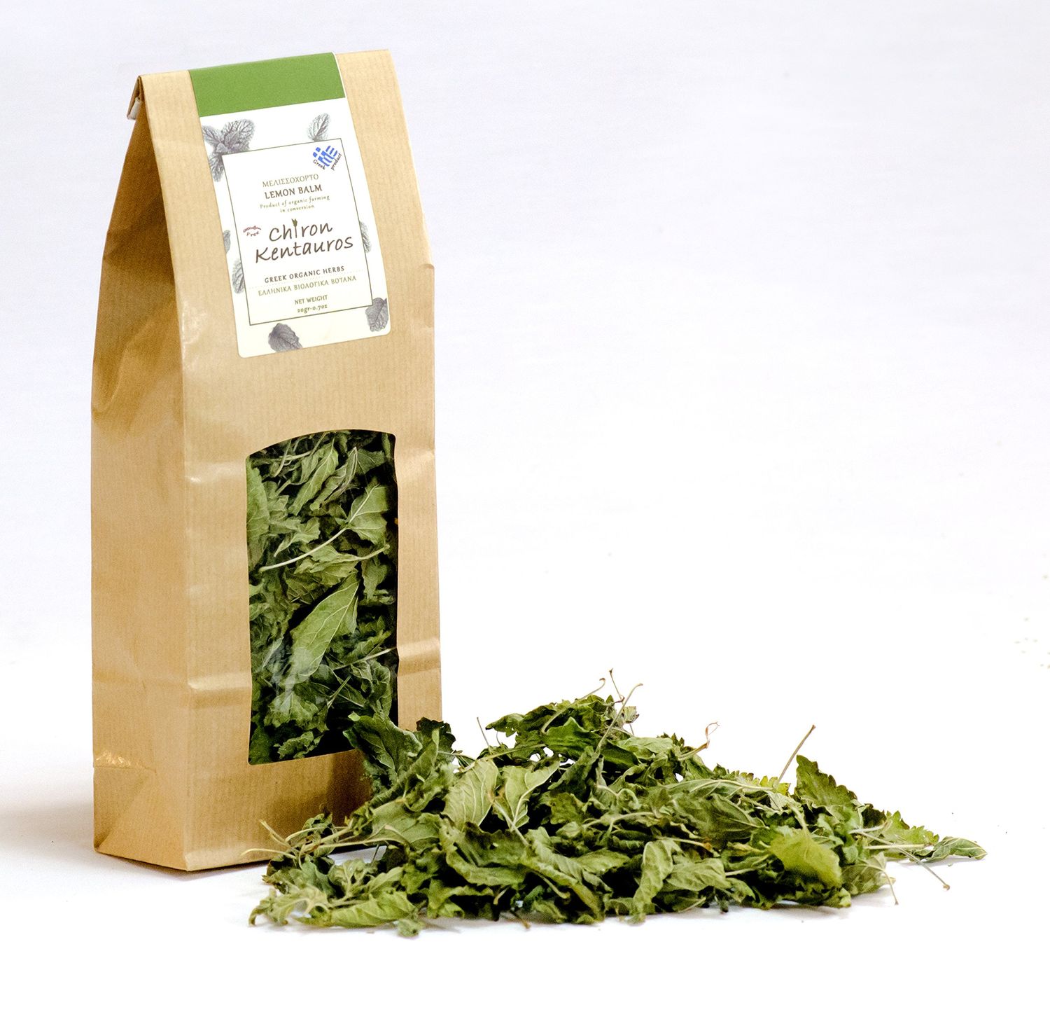Chiron Kentavros Greek Organic Bio Herb Melissa/Lemon Balm Leaves from Mount Pelion Greece - GMO/Caffeine Free